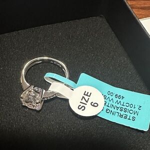 Sterling Silver Ring with moissanite Stones